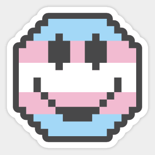 Trans Pride Pixel Smile Sticker
